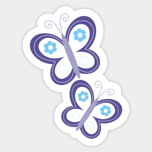 Girly Butterflies Purple Butterfly Dot Sticker